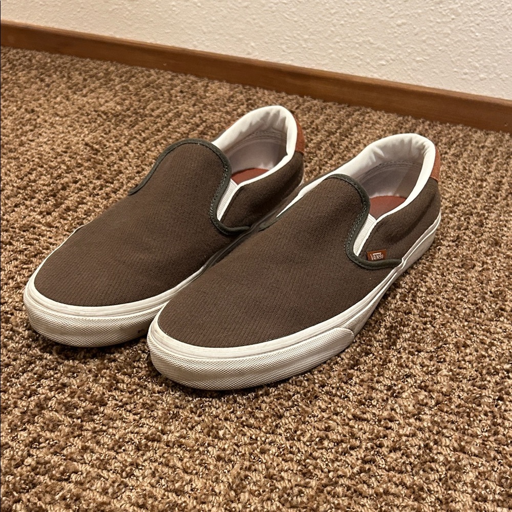 Vans Slip-On Sneakers Brown and White